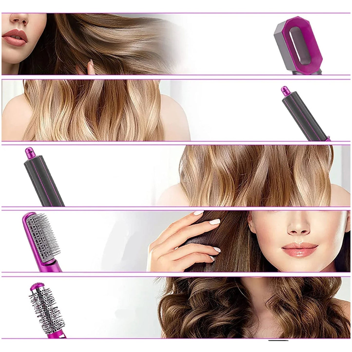 5-in-1 Hair Styling Tool – Straightener, Dryer, Curler & Hot Air Brush
