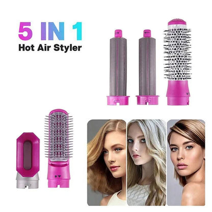 5-in-1 Hair Styling Tool – Straightener, Dryer, Curler & Hot Air Brush