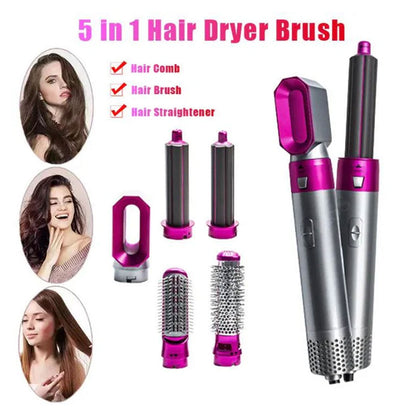 5-in-1 Hair Styling Tool – Straightener, Dryer, Curler & Hot Air Brush