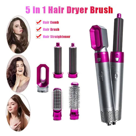 5-in-1 Hair Styling Tool – Straightener, Dryer, Curler & Hot Air Brush