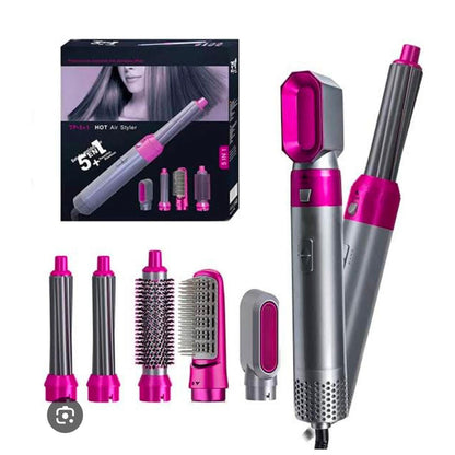 5-in-1 Hair Styling Tool – Straightener, Dryer, Curler & Hot Air Brush