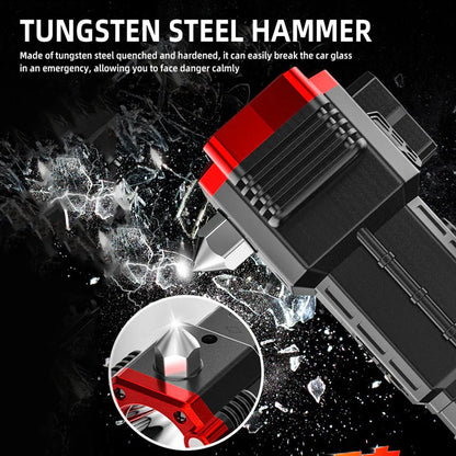 High-power Led Torch Light Rechargeable Flashlight And Multi Functional Tactical Hammer & Power Bank To Charge The Phone With Box ( Random Color )